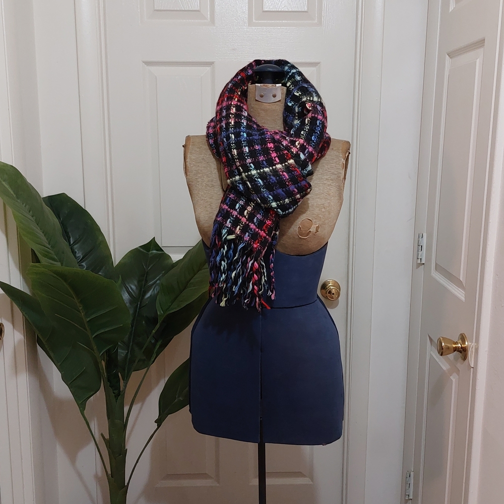 Multicolor Plaid Women's Scarf - Picture 2 of 4